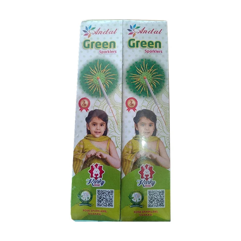 7 cm Green sparkler, 1 box